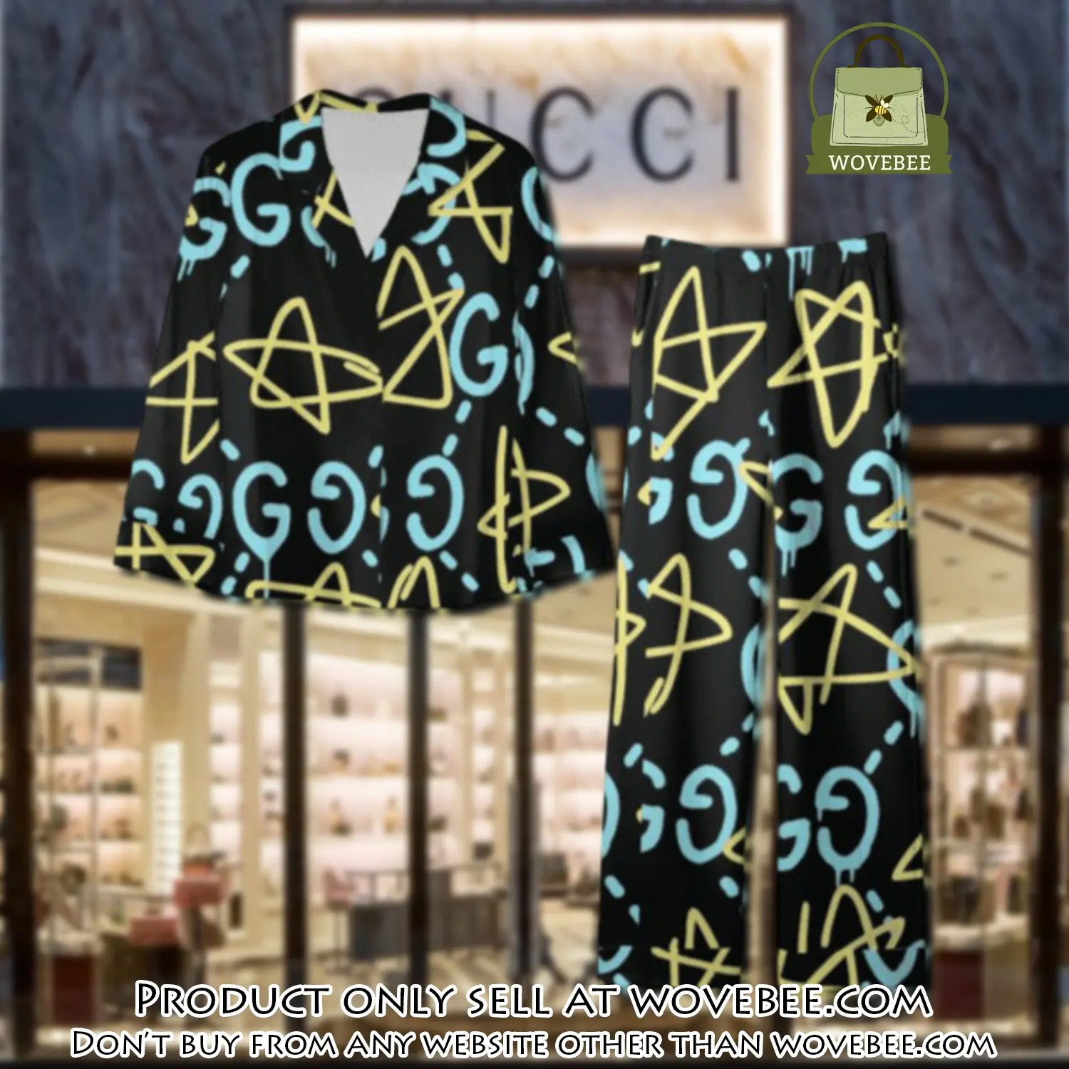 Trending luxury gc satin pajama set pjs1066 wvb1403164